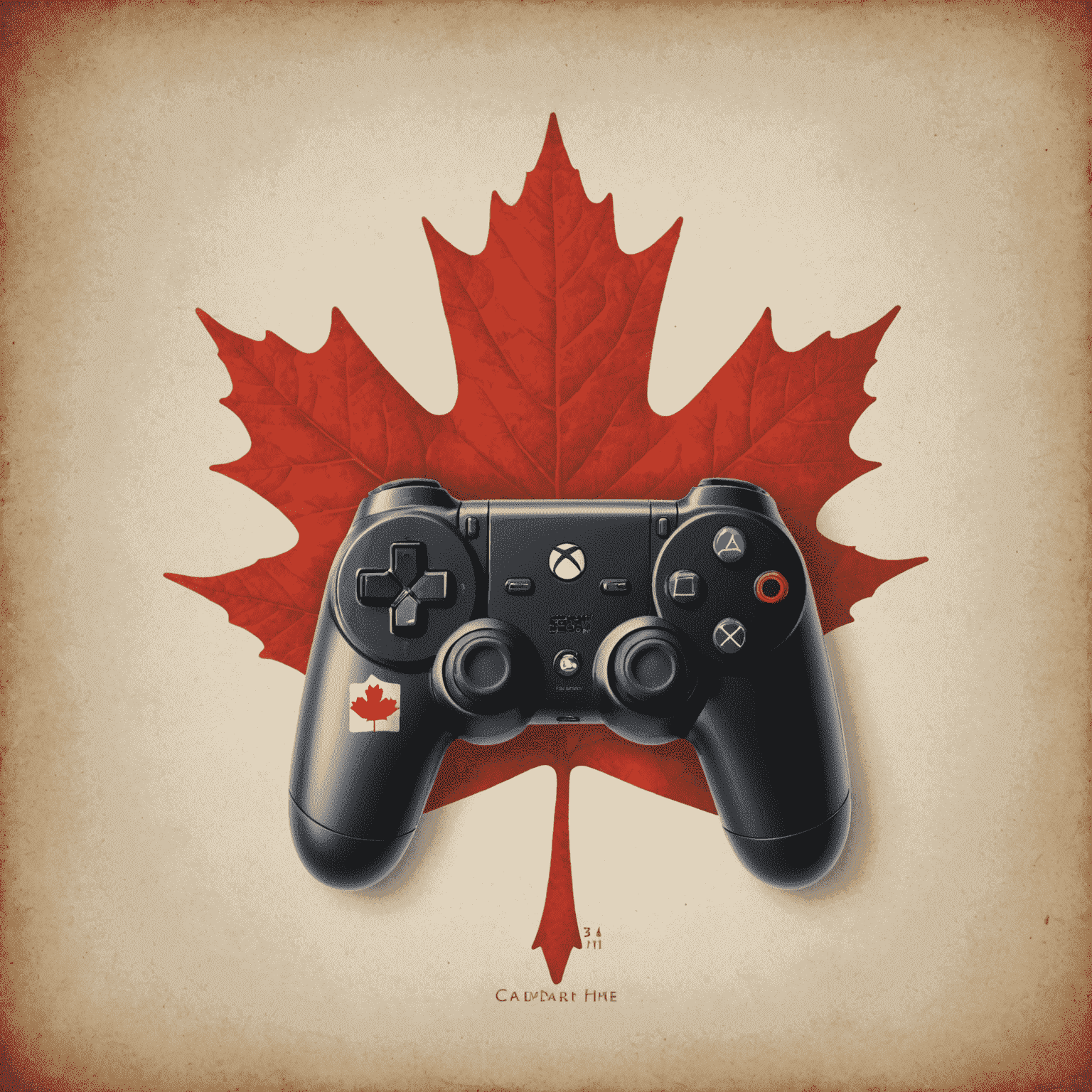 Canadian Game Logo depicting a maple leaf and game controller