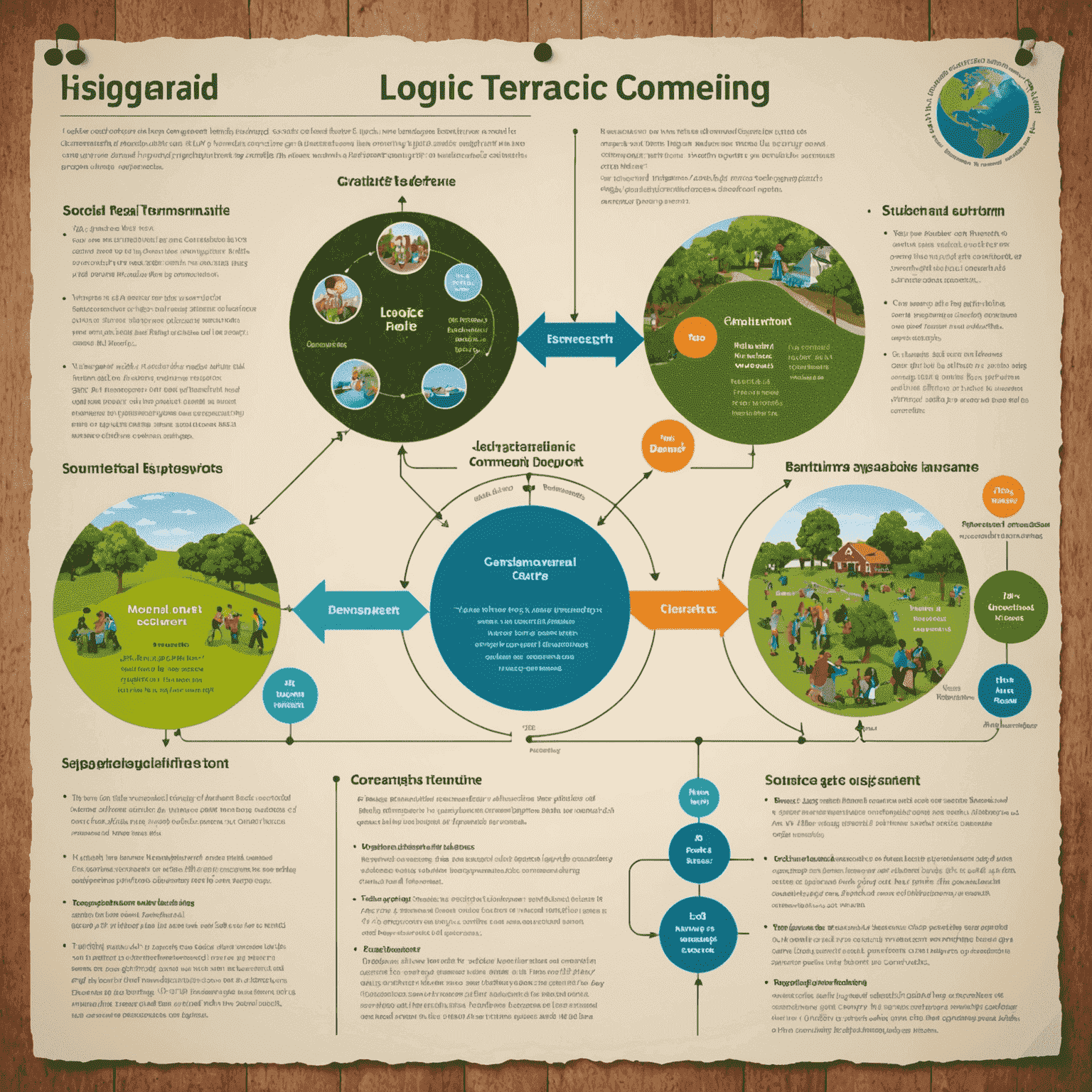 Diagram illustrating a logic model and theory of change for a social project