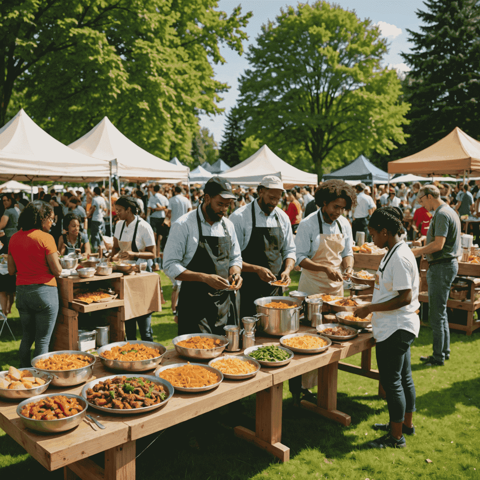 A multicultural food festival in a Canadian city park